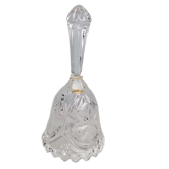Vintage Crystal Glass Bell Floral Motif Made Yugoslavia - Picture 1 of 5